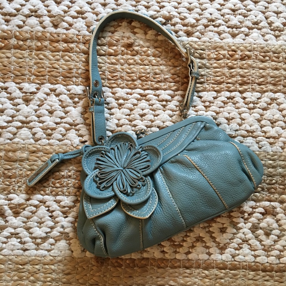 Isabella Fiore Blue Leather Purse